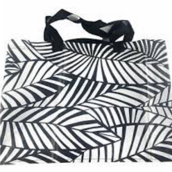 IKEA | SLUKIS NWT Frakta Shopping Bag Large Black White "Leaf" Design 19 Gallons - Picture 6 of 7